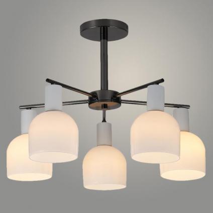 Люстра 74569/5 WT+PB белый/жемчужно-черный 5x40W E14 d500 h360, 24